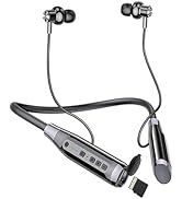 MOCANIO Neckband Bluetooth Headphones 100H Playtime IPX6 Waterproof Earbuds Magnetic in-Ear Wirel...