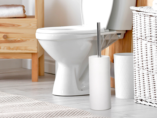 White Ceramic Toilet Bruhs and Holder set for bathroom