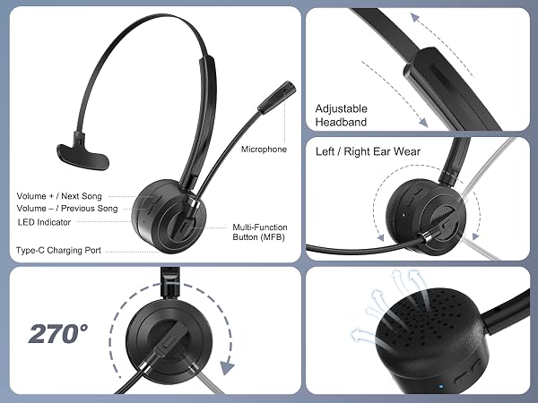Bluetooth Headset with Microphone M1