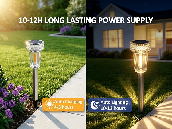 solar pathway lights automatic charging in daytime and auto lighting at night