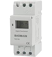 Baomain THC15A AC 110V Digital LCD Power Programmable Timer Time Switch Relay 16A Amp White