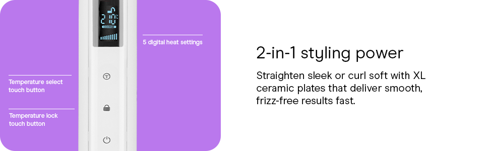 Conair 1&amp;#34; Double Ceramic Digital Irons. 2 in 1 styling power.