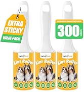 Extra Sticky Lint Roller for Pet Hair Suit (300Sheets+3 Handles)