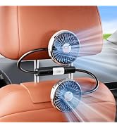 DICMKY Dual Head Gooseneck Car Cooling Fans for Back Seat for Kids, USB Car Headrest Cooling Fan ...
