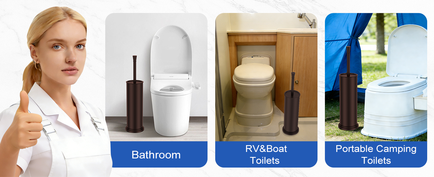 Bronze Toilet Brush and Holder