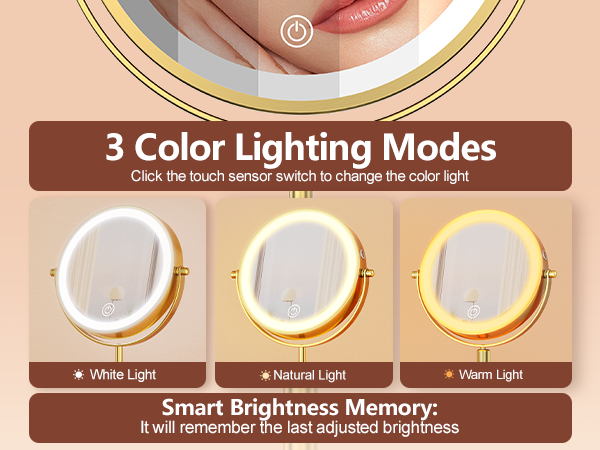 makeup mirror that lights up and magnified