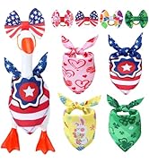 JATEBI 4 Set 7 Inch Holiday Desk Goose Outfits with Headscarf &amp; Bow Cute Decoration Desk Goose Cl...