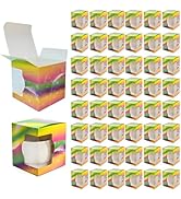 ZAVOOS 50 Pack Mug Boxes for Gifts, Laser 11 Oz 12 Oz 15 Oz Cups Wrapping with Transparent Window...