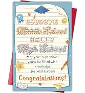 Cheeklee 8th Grade Graduation Card Gift for Teens, Congrats Greeting for Students Moving to High ...