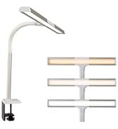 OttLite LED Desk Lamp with Sturdy Clamp - Extra Wide Lighting, Dimmable with 5 Brightness Setting...