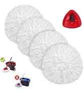 Hakfhsd 4 +1Pack Mop Replacement Heads Compatible with EasyWring 1-Tank Spin Mop System, Microfib...
