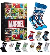 Get Trend Marvel Socks Advent Calendar 2025 for Men, Teens, 24 Pairs of Funny Crew Socks Size 8-1...