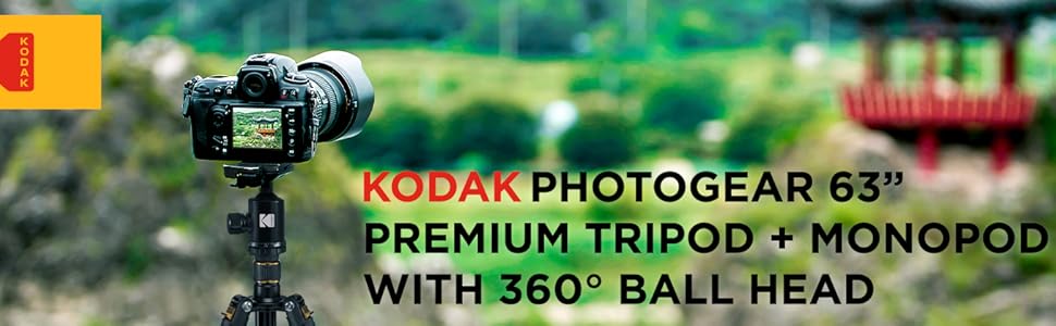 kodak Photo gear 63 tripod monopod with ball head 360 Bluetooth remote 