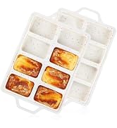 AOTASO 2 Pcs Mini Loaf Pans Silicone, Nonstick Small Bread Pans for Baking, Tiny Meatloaf Pan wit...