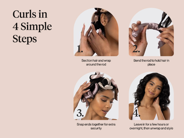 Kitsch Satin Heatless Hair Curlers – No Heat Hair Curlers to Sleep In for Overnight Curls