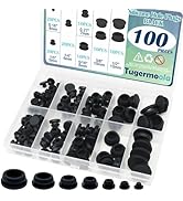 Tugermoola 100PCS 7 Sizes Rubber Hole Plugs Assorted for Round Holes 1/5