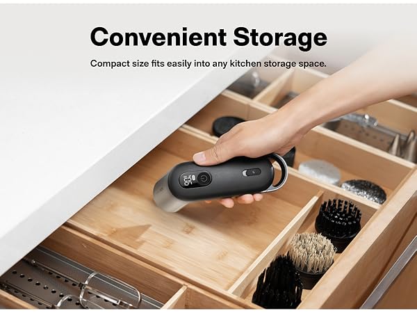 hoto electric spin scrubbers, convenient storage