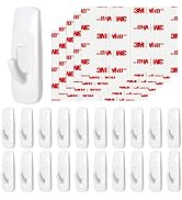 JulyWind 20 Medium Hooks for Hanging, Adhesive Wall Strips Hooks Heavy Duty, no Damage Sticky Uti...