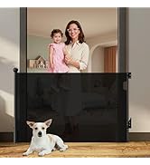 XRDZYXGS Retractable Baby Gates for Stairs, Dog Gate/Cat Door Expands to 55" x 38", Easy Installa...
