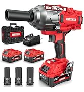 Alloyman Cordless Impact Wrench, 1475Ft-lbs (2000N.m) 1/2 High Torque Brushless Impact Gun, 20V P...