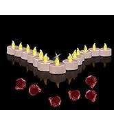 Battery Operated Tea Lights Candles: 24 Pack Realistic and Bright Flickering Holiday Gift Flamele...