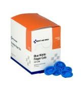 First Aid Only 90922 Blue Nitrile Finger Cots, Disposable Rubber Finger Protectors, 144 Pack