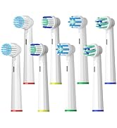Umisr Replacement Toothbrush Heads Compatible with Oral B Toothbrush, 8 Packs Family Replacement ...