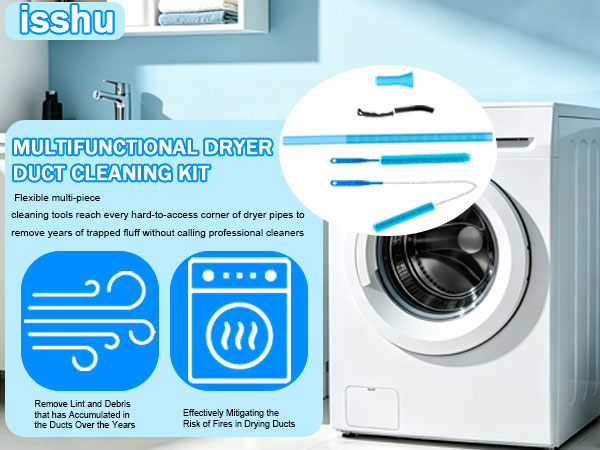 Dryer Vent Cleaner Kit with Flexible Vacuum Hose Attachments