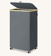 Goodpick Laundry Basket with Wheels, Large Rolling Laundry Hamper Slim Clothes Hampers with Remov...