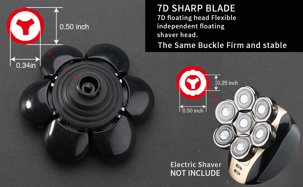 7D Shaver Replacement Heads Shaver Universal Replacement Blade Head Electric Razor Shaver Head