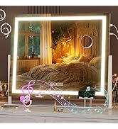 Hasipu Vanity Mirror with Lights and Bluetooth Speaker, 24