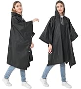 TUNCHMO Reusable Adult Rain Ponchos 2 Count (Pack of 1) Waterproof Lightweight for Women and Men ...
