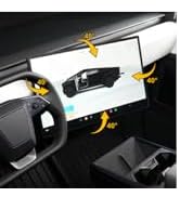 HANSSHOW 2.0 Swiveling Screen Mount for Cybertruck 4-Way Adjustment Center Console Touchscreen Sw...