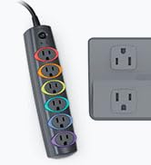 Kensington SmartSockets 6-Outlet, 6-Foot Cord, &amp; 670 Joules Basic Surge Protector (K62146NA)