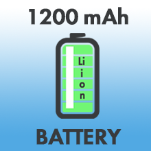 Battery icon, 1200mAh text