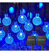 Solar String Lights Outdoor Waterproof, 2 Pack 60 LED 36.5 FT Each, 8 Lighting Modes Solar Powere...