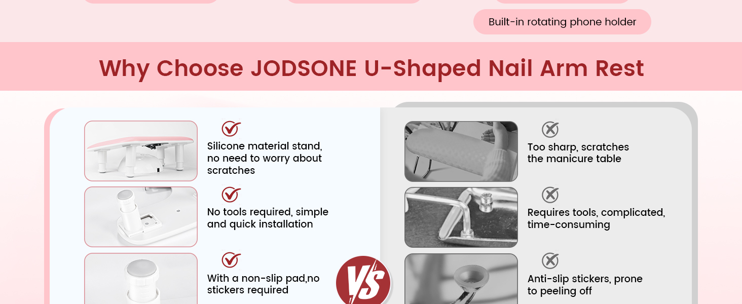 Pink Manicure Arm Rest for Nails Tech