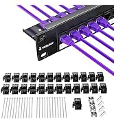 VCELINK 24 Port Keystone Patch Panel 1U 19-Inch, with 25-Pack UL-Listed UTP CAT6 Keystone Coupler...