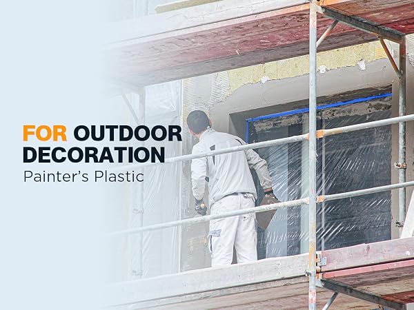 The plastic drop cloth lays flat, staying securely in place as you work.