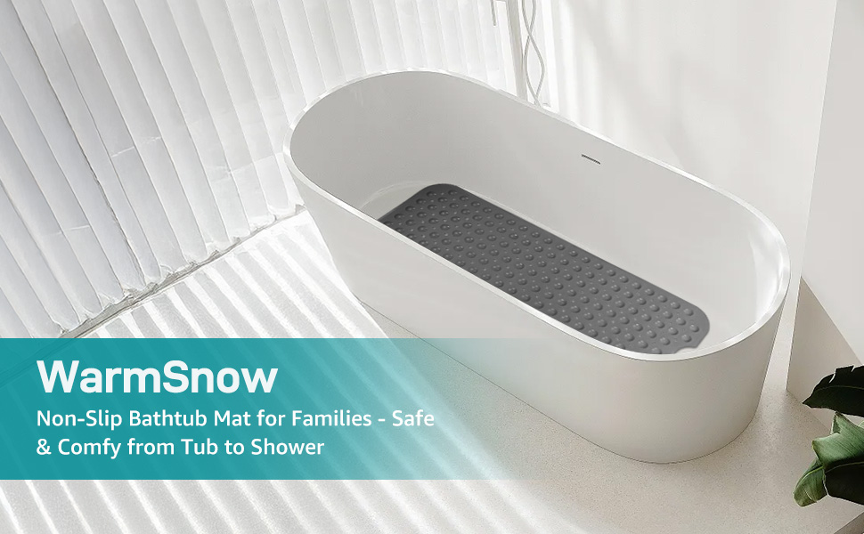 WarmSnow, Non-Slip Bathtub Mat for Families - Safe &amp;amp;amp;amp;amp;amp; Comfy from Tub to Shower