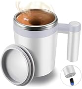 FCSWEET Self Stirring Mug,Rechargeable Auto Magnetic Coffee Mug with 2Pc Stir Bar,Waterproof Auto...