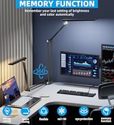 Space Saving LED Desk Lamps,Touch Adjustment 10 Color Temperatures &amp;10 Brightness Eye-Caring Mode...