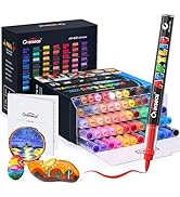 Overseas Acrylic Paint Markers 60 Colors, Liquid Ink Brush Tip Paint Pens - Water Based, No Bleed...