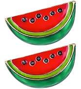 DEARMAMY Watermelon Enamel Pin: 2Pcs Cute Enamel Pins - Fruit Shaped Cartoon Brooch Pin for Summe...