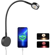 Obeaming Dimmable RV Reading Light, Aluminum 12V LED Reading Light with USB-C Charger, Red Light ...