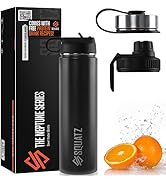 SQUATZ 24 Oz Neptune Series Steel Water Bottle, Stainless Double Wall Vacuum Insulated Flask with...