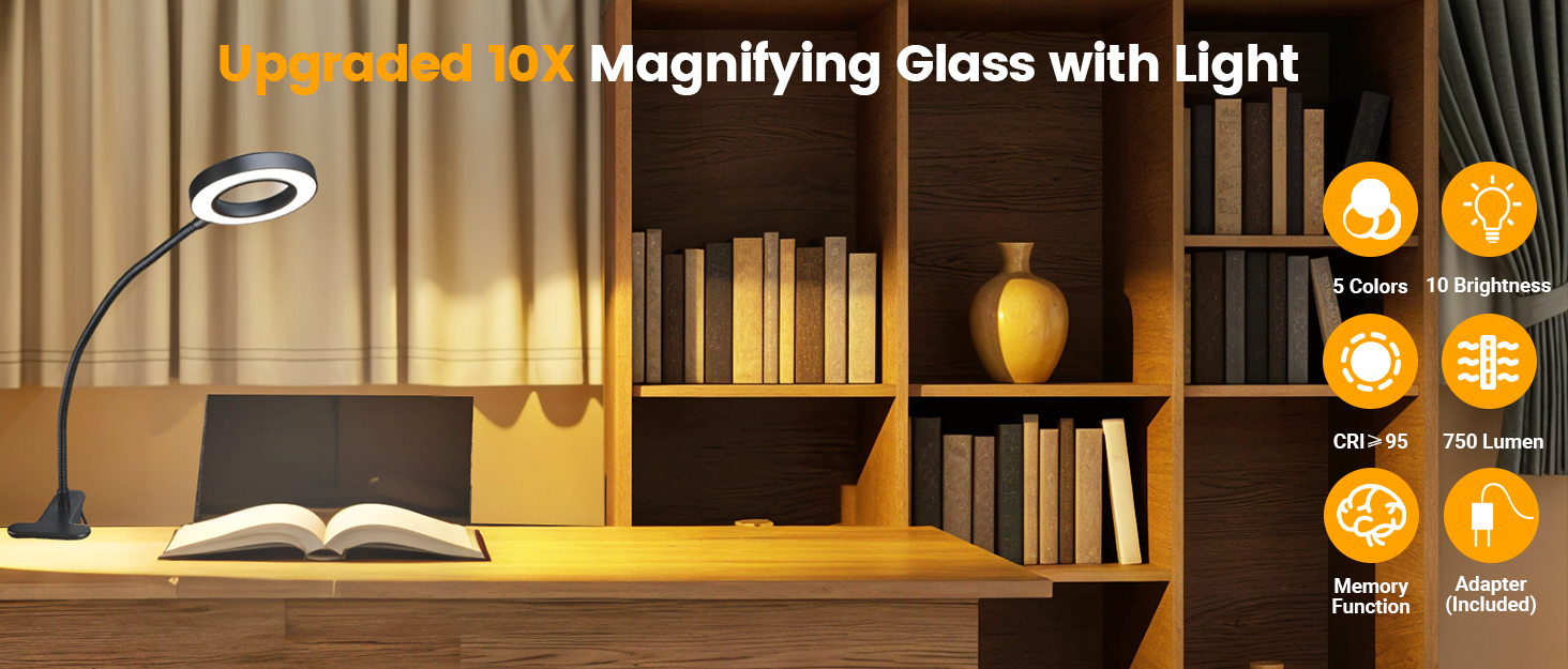 lighted magnifying glass with light reading light reading lamp magnifying glasses with light