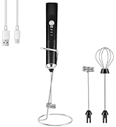 BEoffer Milk Frother Handheld + Stand Rechargeable 2000mAH Power Frother Wand Electric Foam Maker...