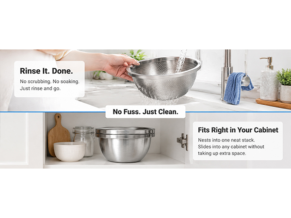 Paoli 304 Stainless Steel Fine Mesh Colander Set