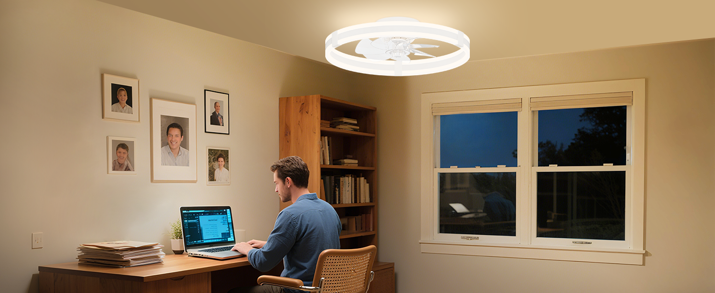 ceiling fan with light for Home office